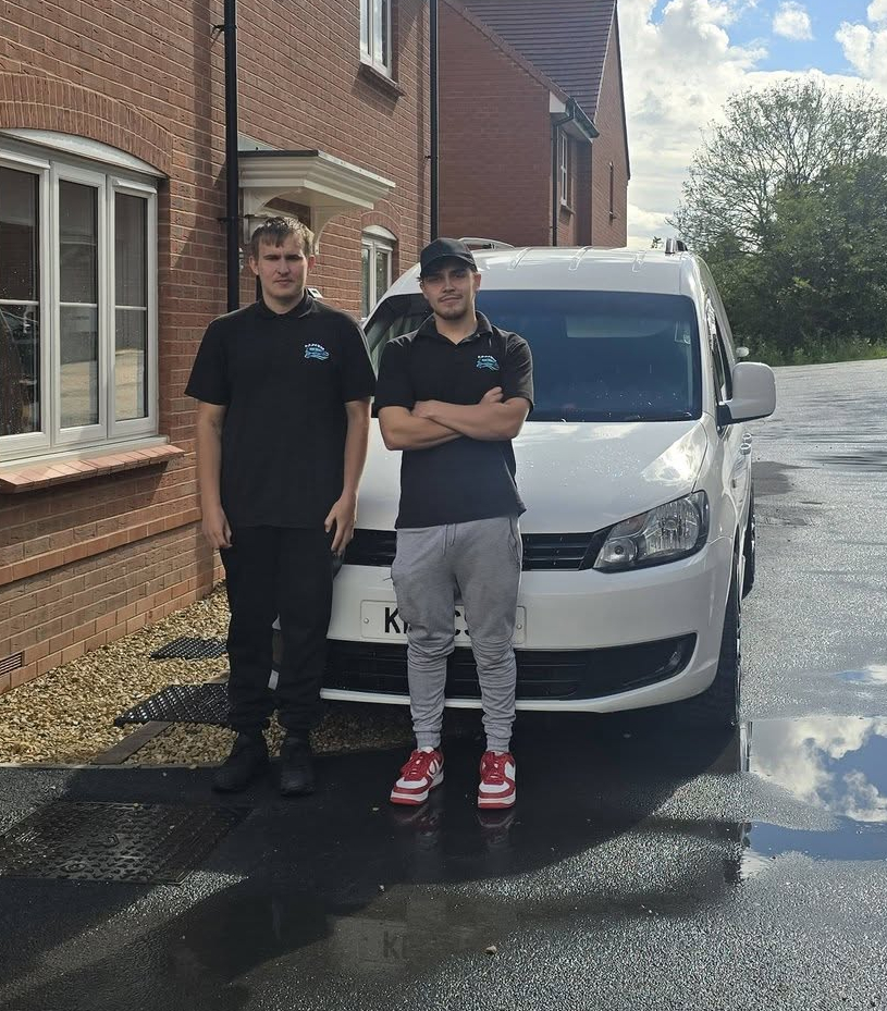 Lewis and Ethan, the P.P Power Detailing team, with their van