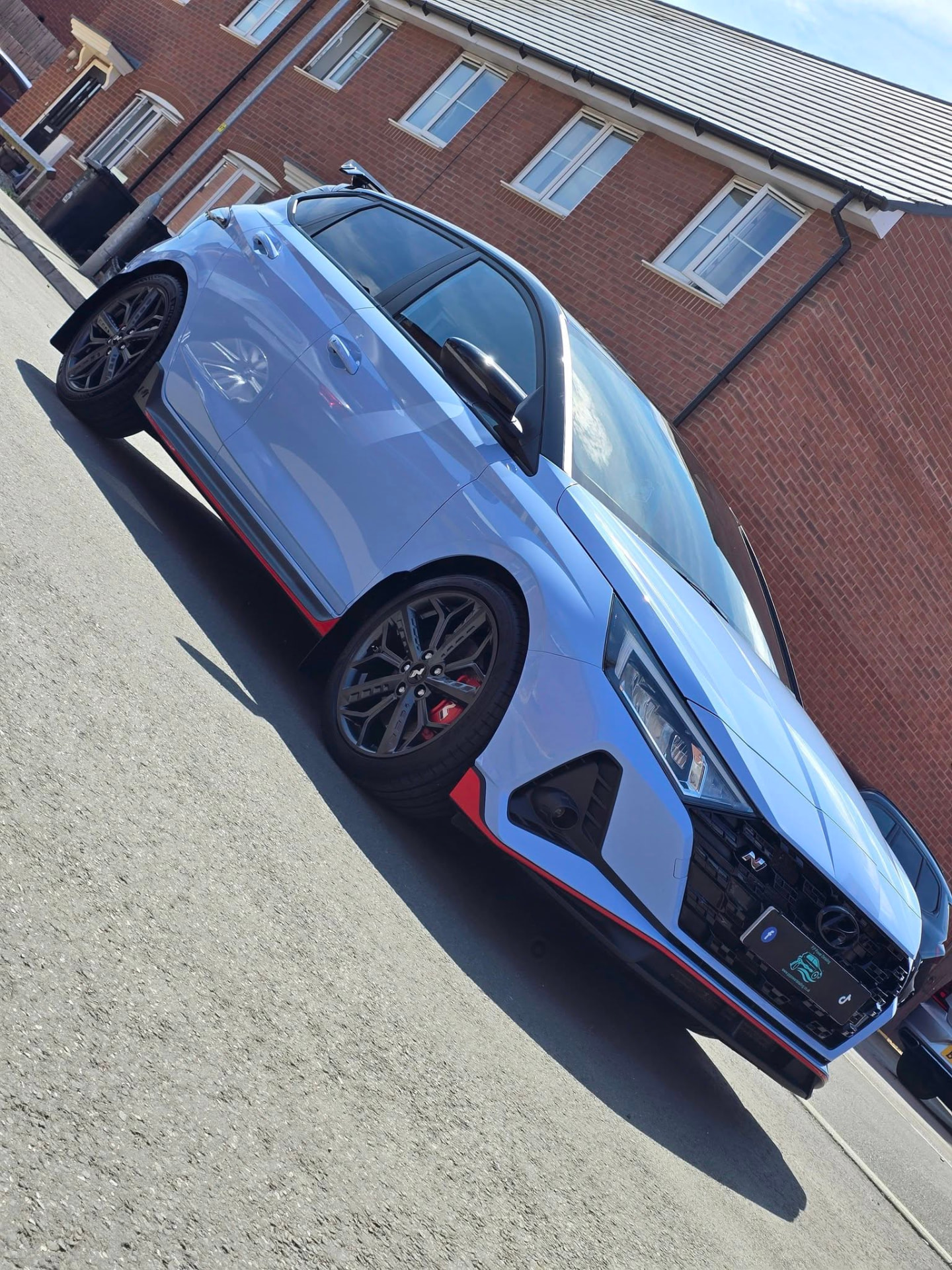 Hyundai i20 N with freshly washed paintwork and dressed tyres
